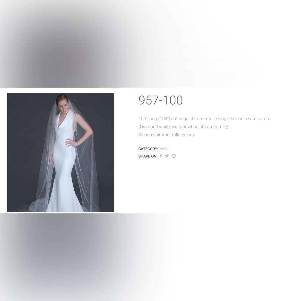 Wedding Veil - once worn , dry cleaned, in perfect condition - 100’ long